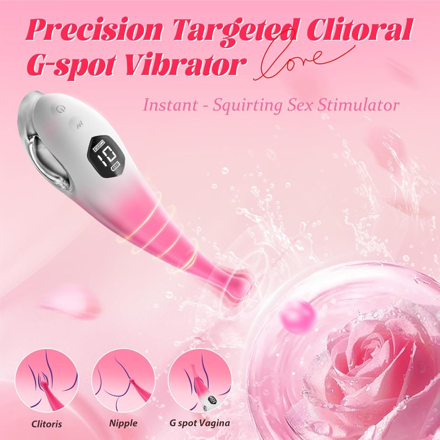 Clitoral Vibrator Sex Toys for Women, Vibrators Clit G-Spot Nipple Stimulator, High Frequency Personal Massager Wand Dildo Sex Toy for Clitoris with 10 Modes Sex Toy4woman Adult Sex Toys Anal Sex Toys
